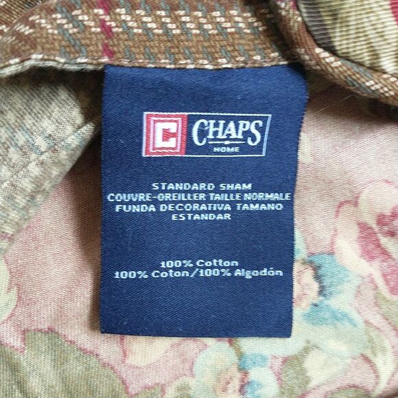 Ralph Lauren Chaps Pillow Sham Summerton Red Floral Plaid Standard Size Cotton - Picture 6 of 9